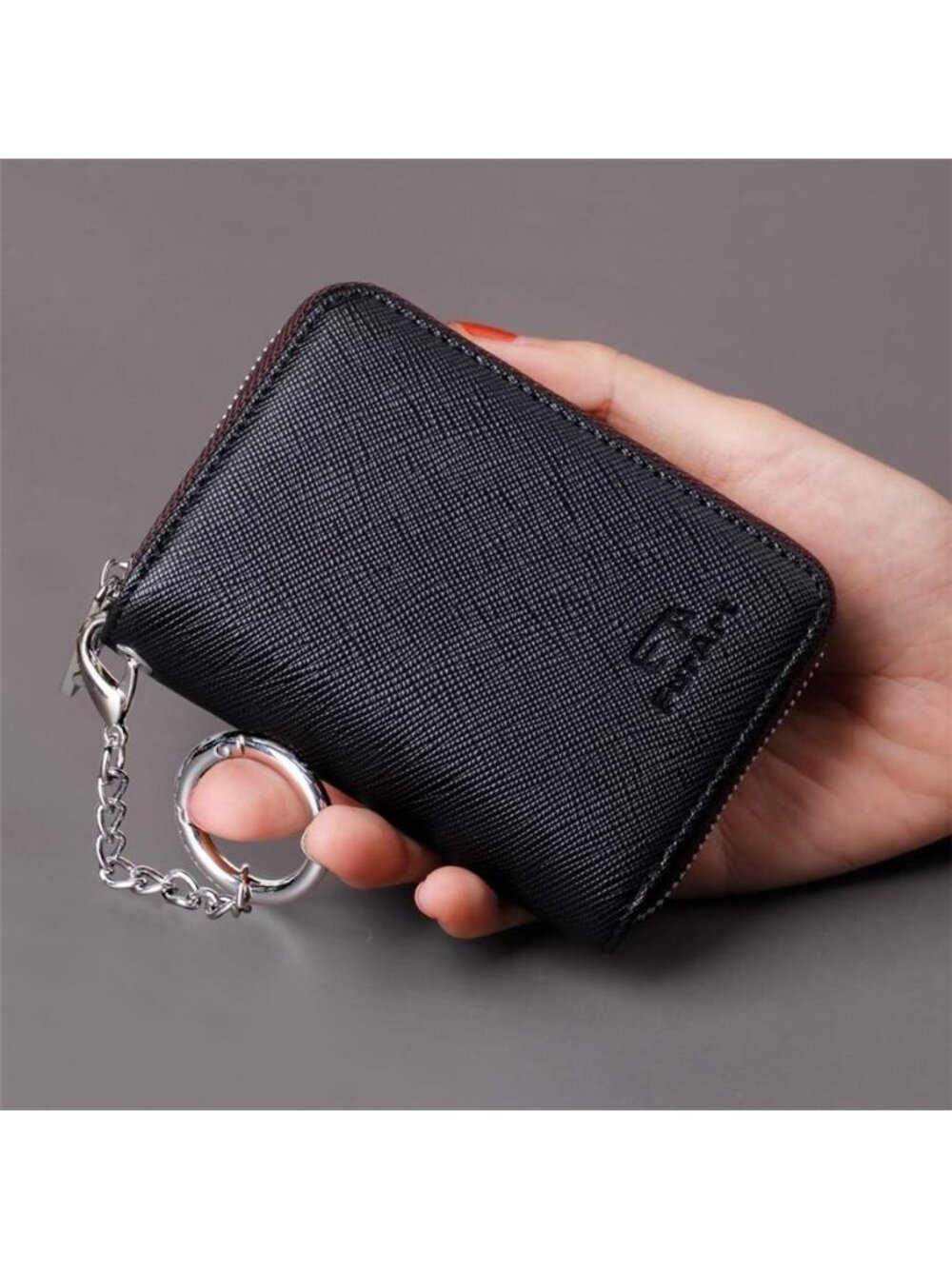 Zipper Wallet Women RFID Credit Card Holder keychain Wallet